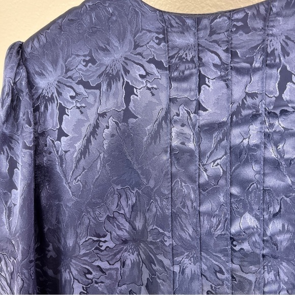 VINTAGE SAMANTHA BLACK Drop waist Dress. 80’s, 90’s. Size 14. Blue polyester - Picture 8 of 9